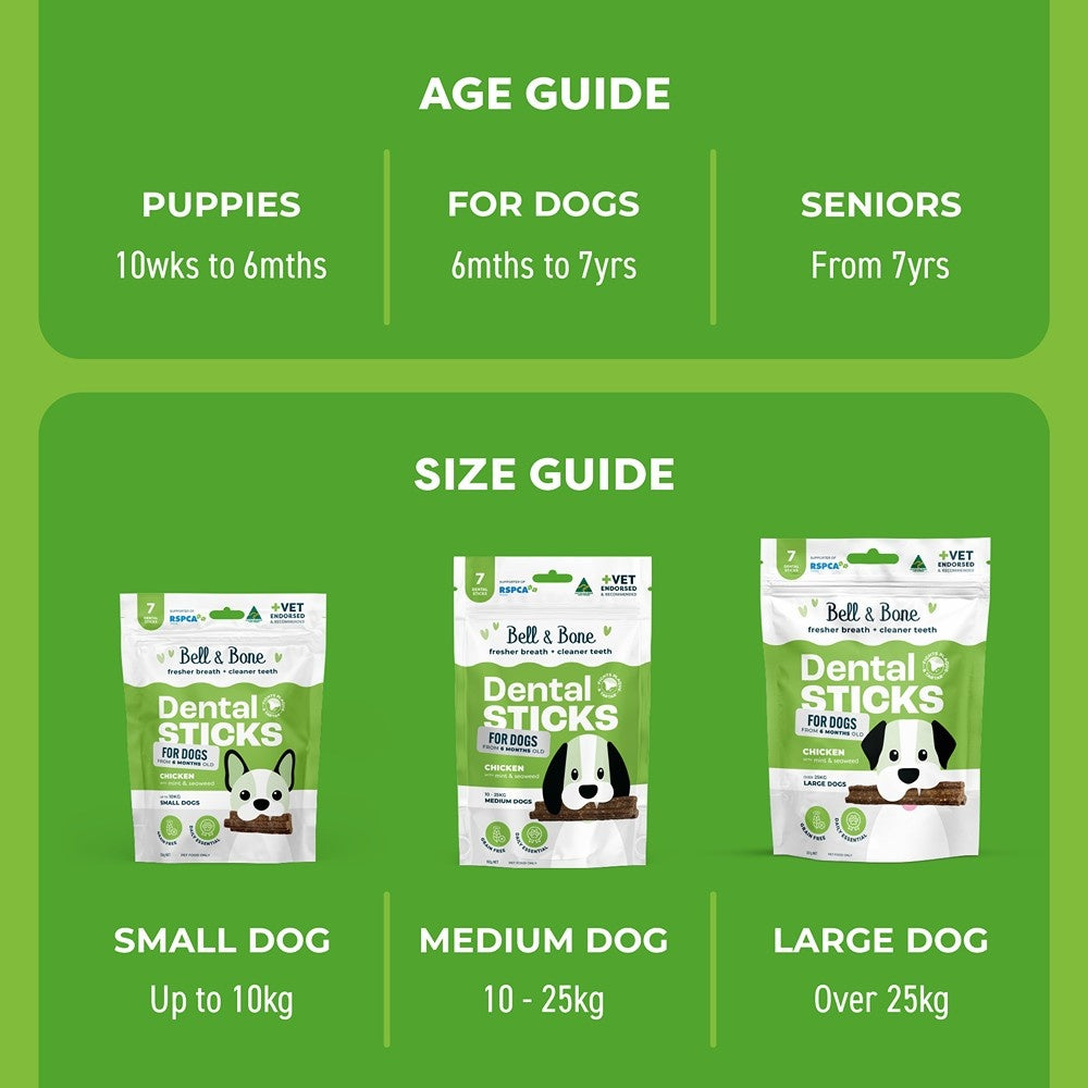Bell & Bone Large Breed Chicken Dental Sticks Dog Treats