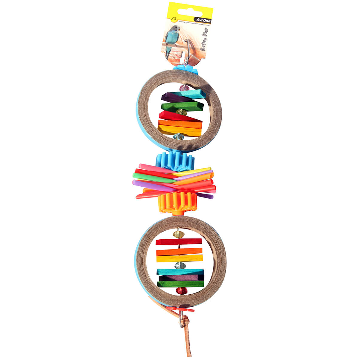 Avi One Paper Rings With Wooden Blocks Bird Toy