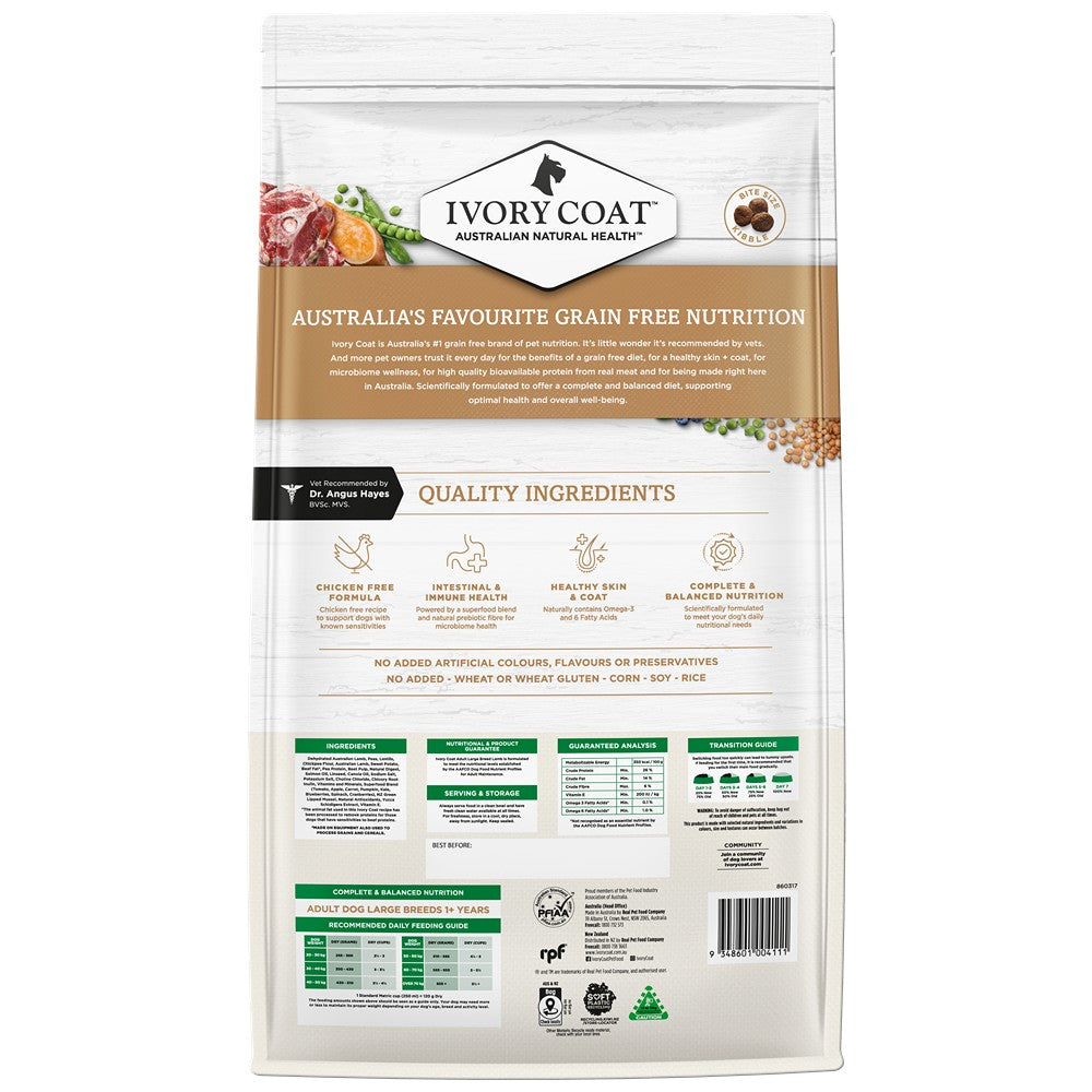 Ivory Coat Grain Free Large Breed Adult Lamb Dry Dog Food