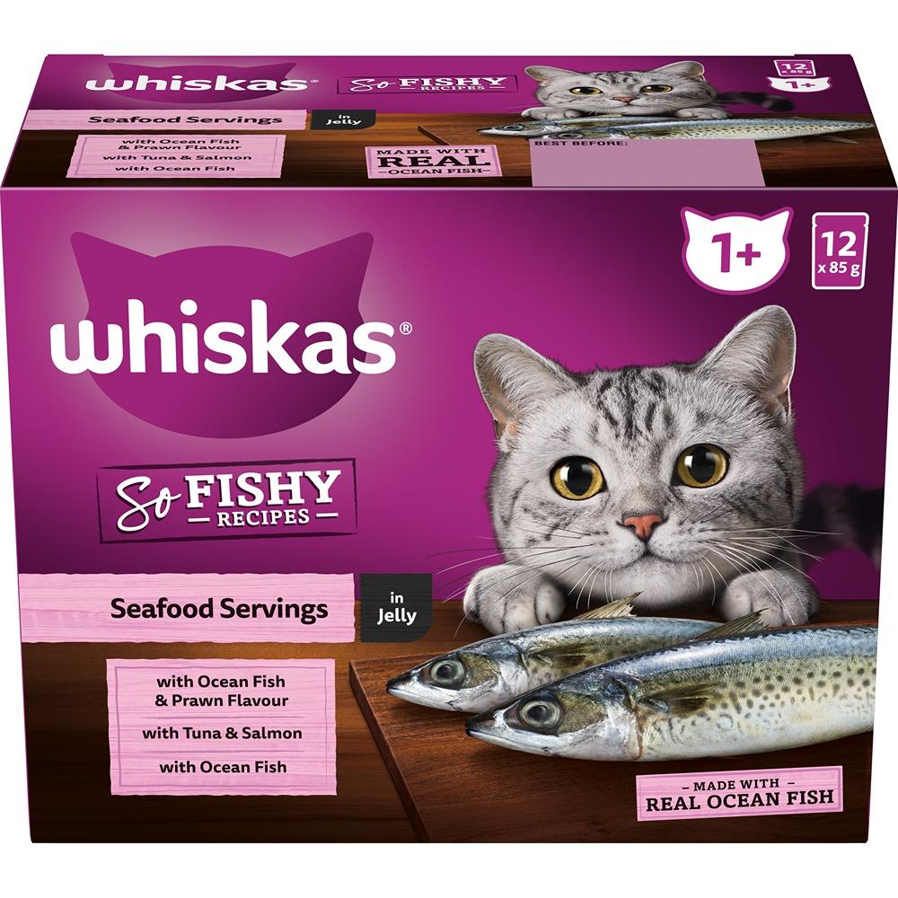 Whiskas Adult So Fishy Seafood in Jelly Wet Cat Food 12x85g