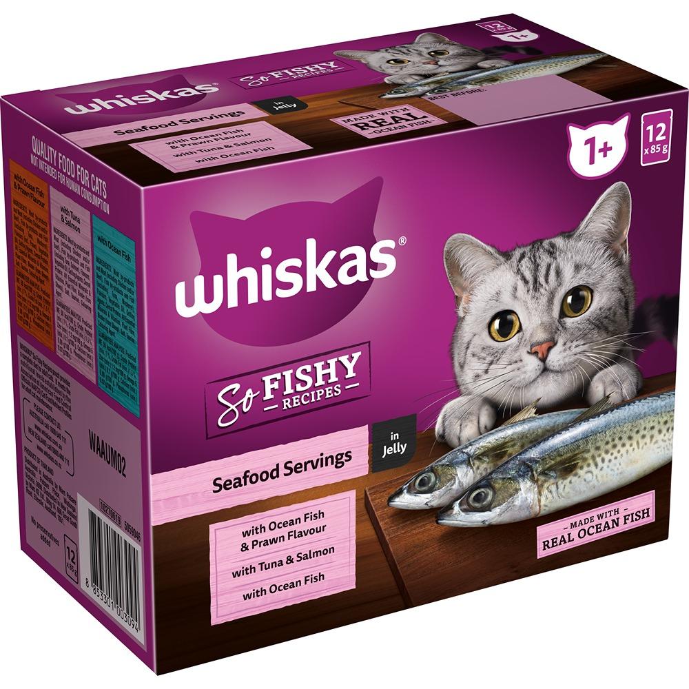 Whiskas Adult So Fishy Seafood in Jelly Wet Cat Food 12x85g