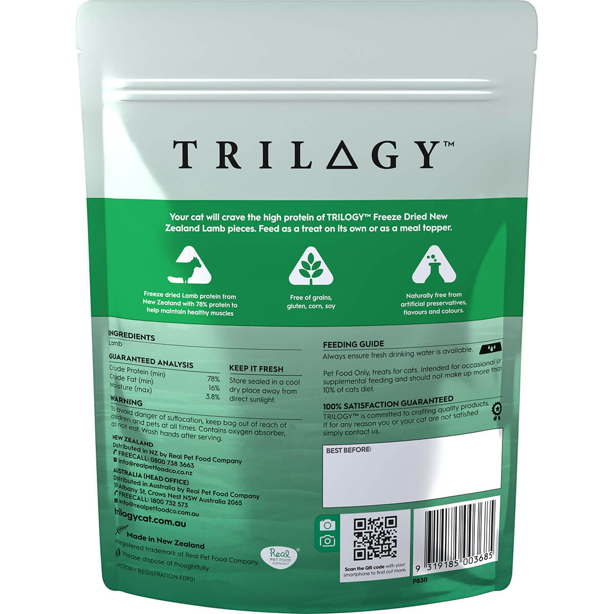 Trilogy Freeze Dried Lamb Cat Treats