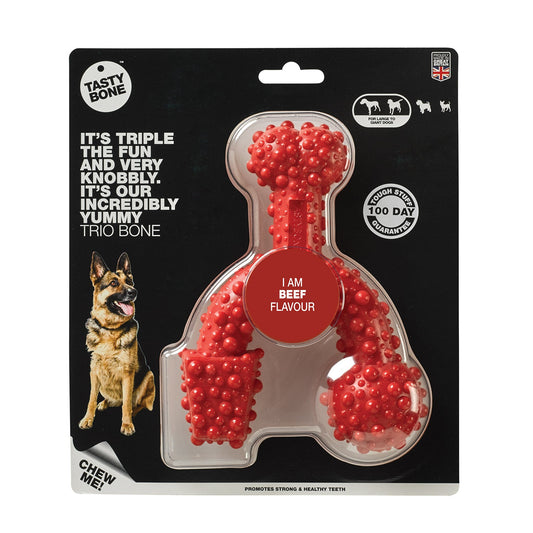 Tasty Bone Nylon Trio Beef Dog Toy