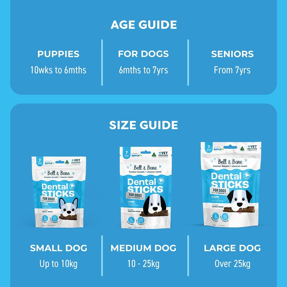 Bell & Bone Large Breed Lamb Dental Sticks Dog Treats