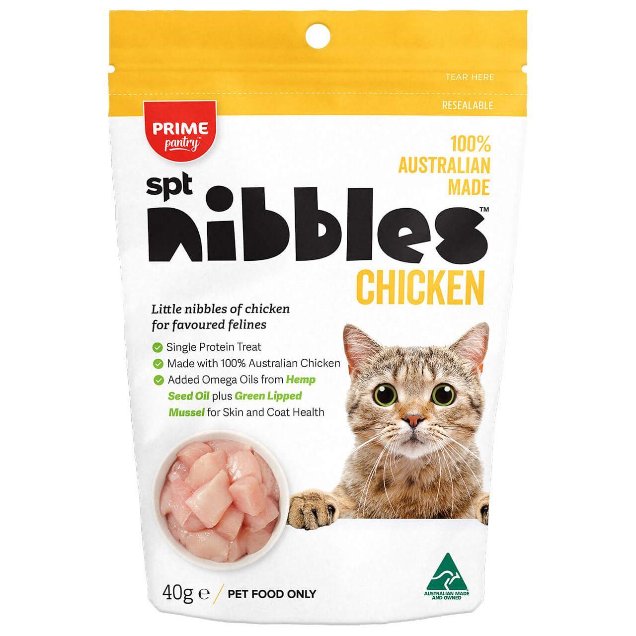 Prime100 Pantry spt Nibbles Chicken Cat Treats 40g