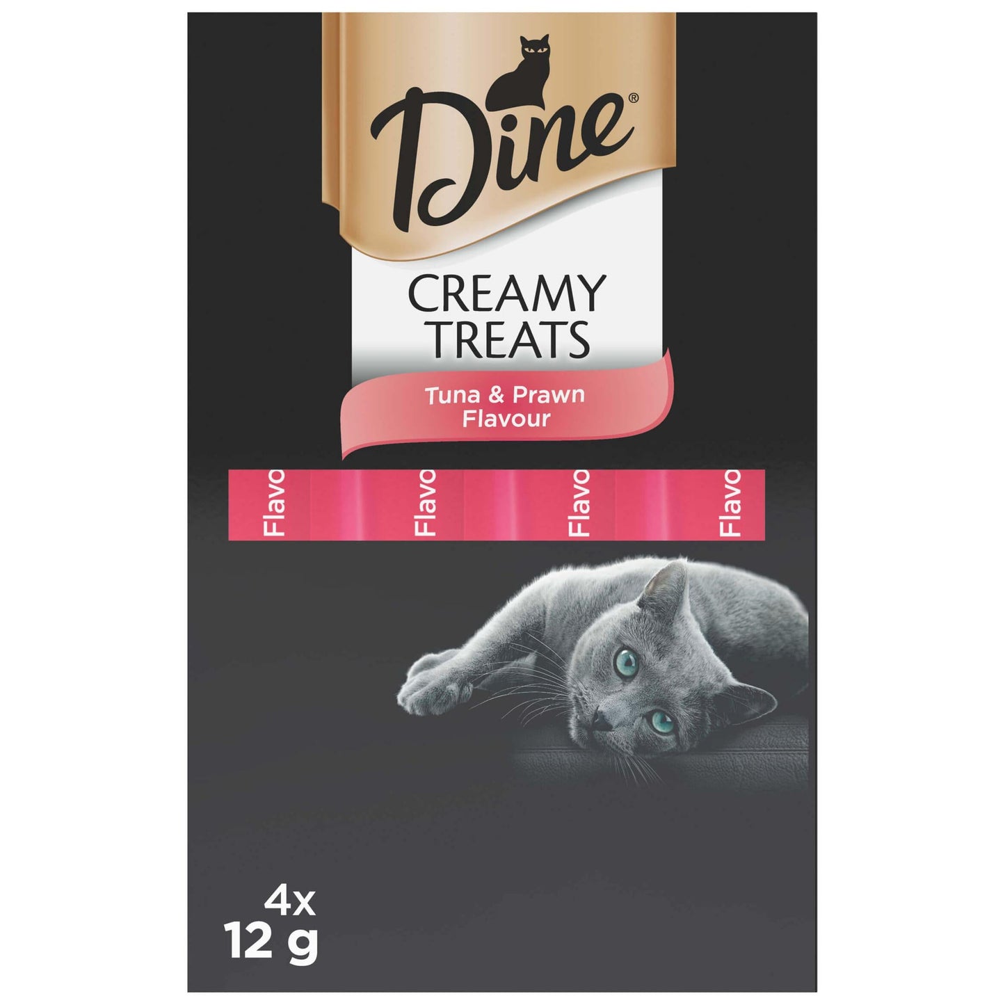 Dine Creamy Treats Tuna & Prawn Flavour Cat Treats 4X12g