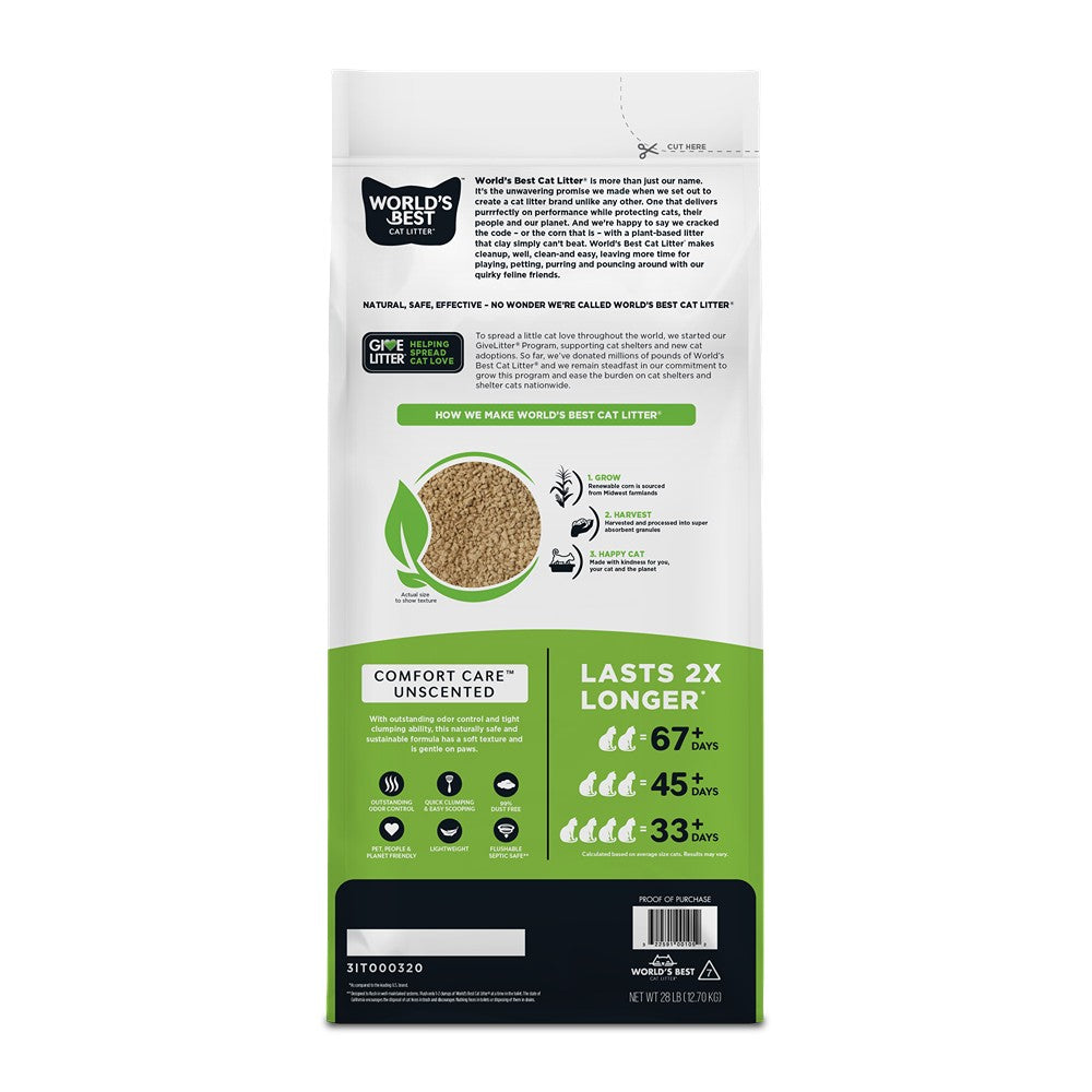 World's Best Unscented Clumping Cat Litter