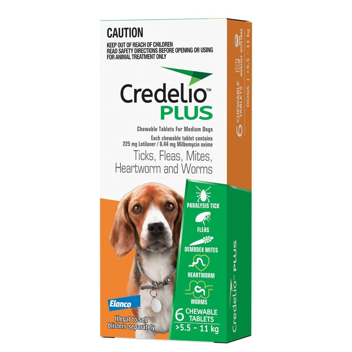 Credelio Plus Chewable Tablets For Medium Dogs 5.5-11kg