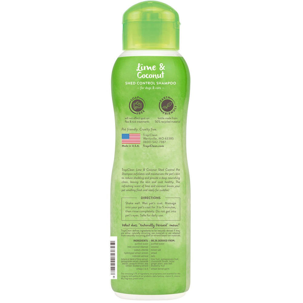 TropiClean Lime Coconut Shed Control Dog & Cat Shampoo