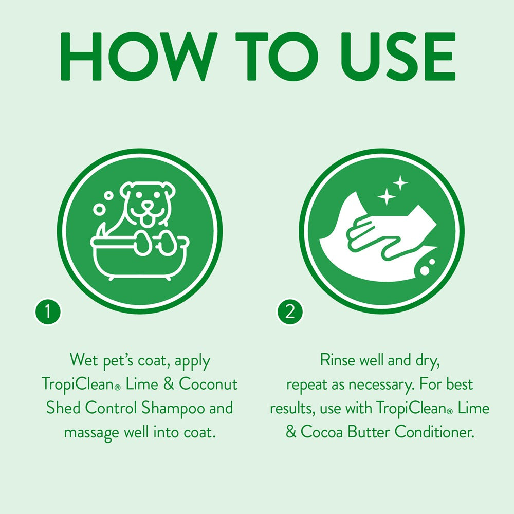 TropiClean Lime Coconut Shed Control Dog & Cat Shampoo