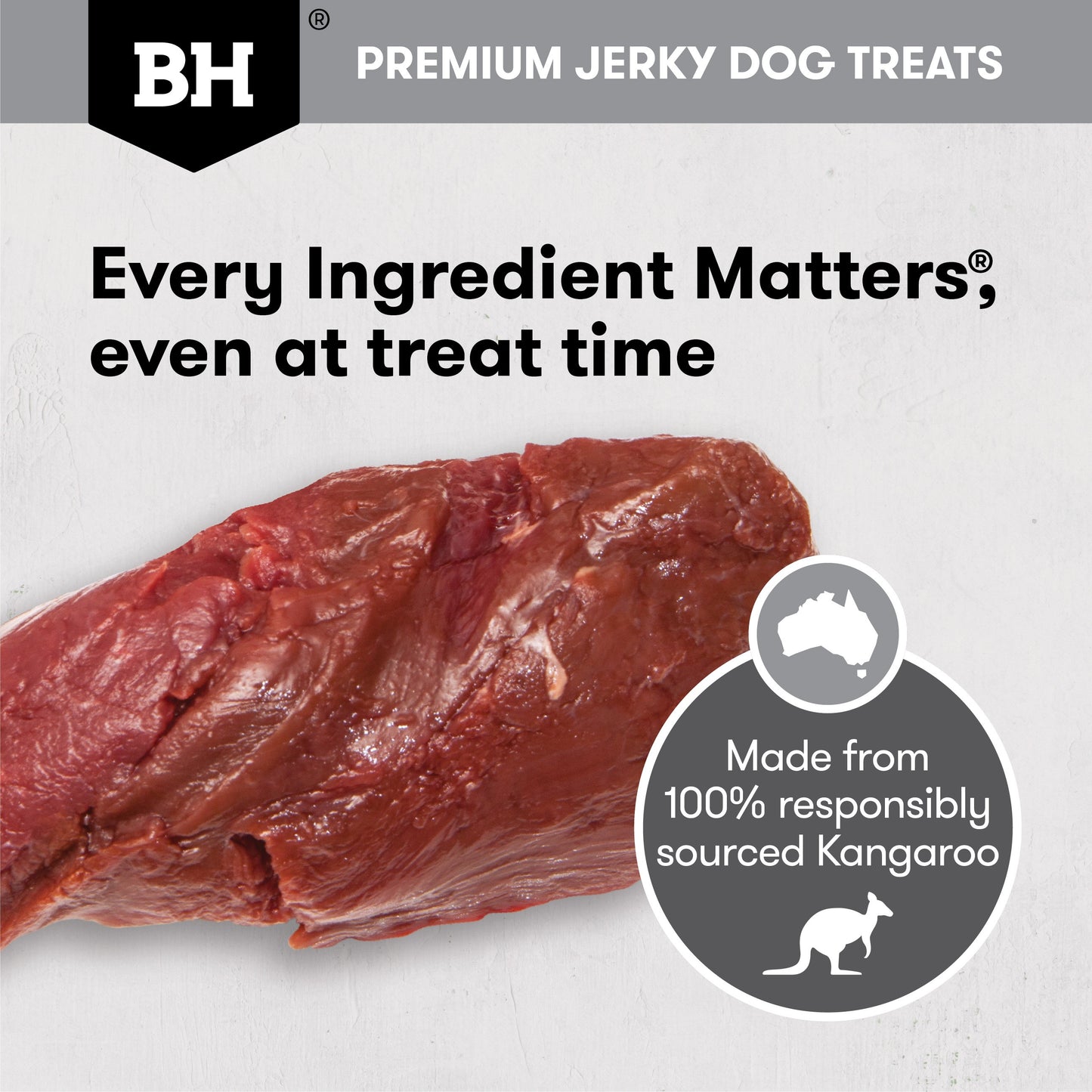Black Hawk Kangaroo Jerky Straps Dog Treats