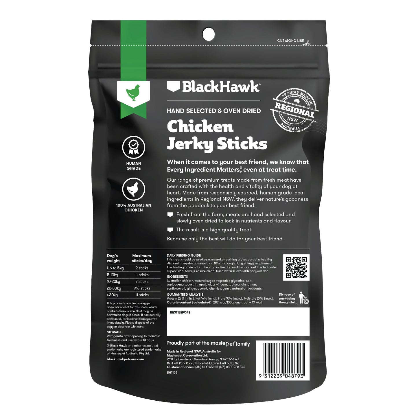Black Hawk Chicken Jerky Sticks Dog Treats