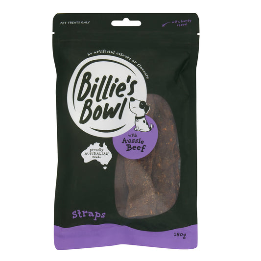 Billie's Bowl Straps with Aussie Beef Dog Treats