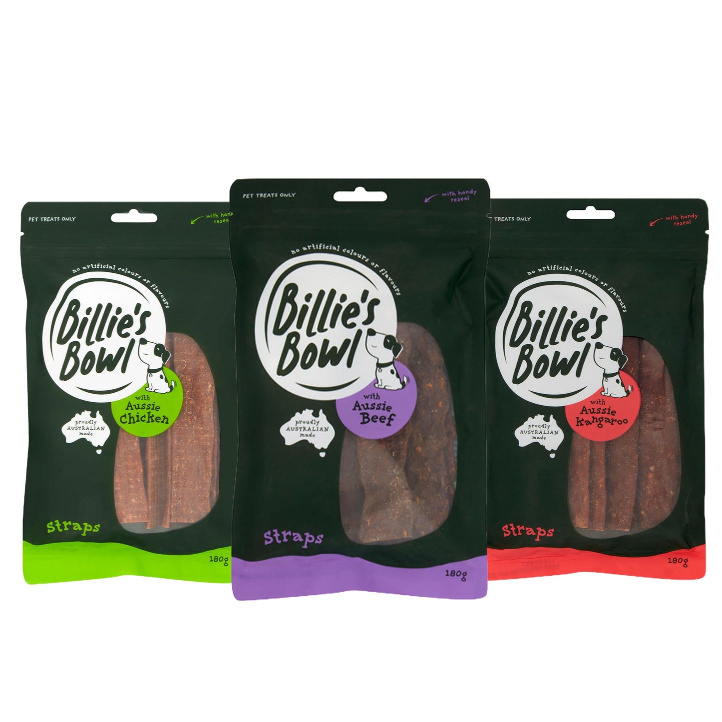 Billie's Bowl Straps with Aussie Kangaroo Dog Treats