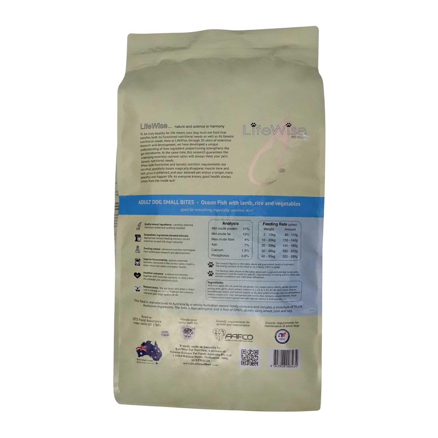 LifeWise Ocean Fish Rice & Vegetables Small Bites Dry Dog Food