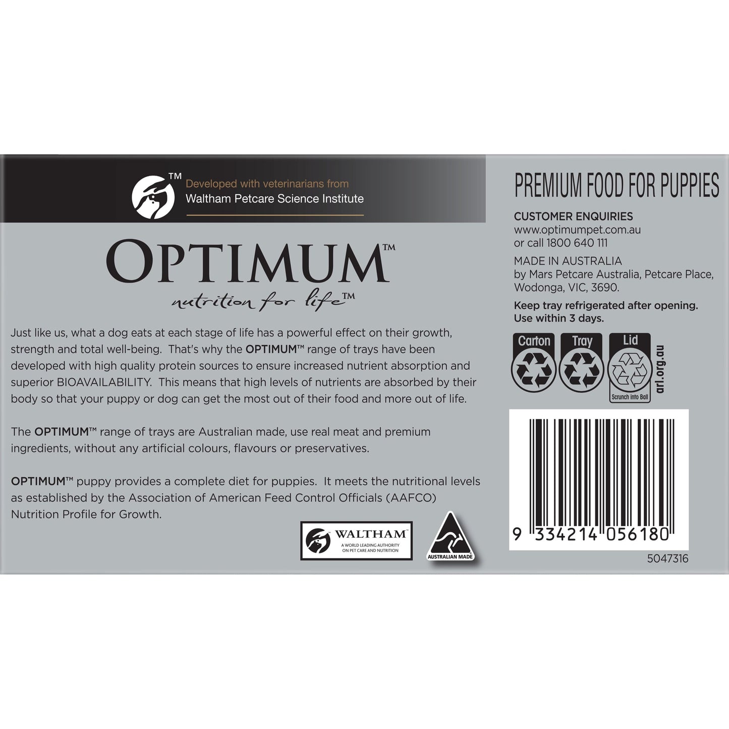 Optimum Lifestage Puppy Chicken, Rice & Vegetables 6x100g