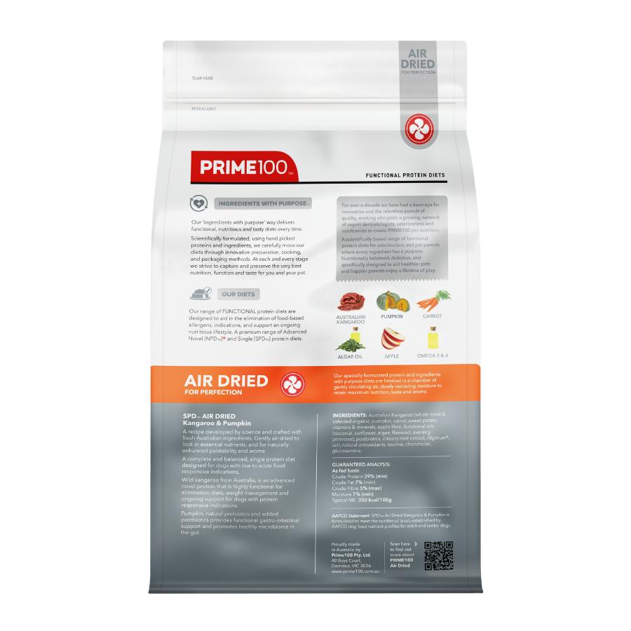 Prime100 SPD Air Dried Kangaroo & Pumpkin Dry Dog Food