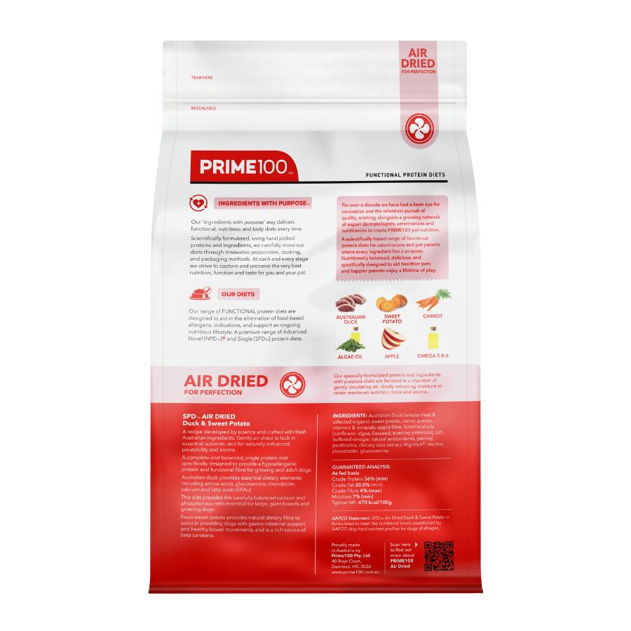 Prime100 SPD Air Dried Duck & Sweet Potato Dry Dog Food
