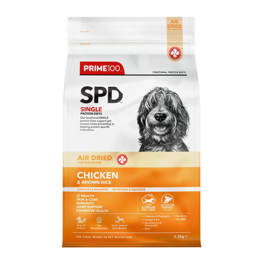 Prime100 SPD Air Dried Chicken & Brown Rice Dry Dog Food