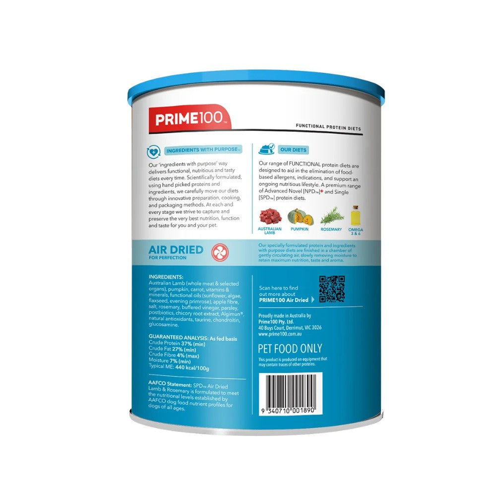Prime100 SPD Air Dried Lamb & Rosemary Dry Dog Food