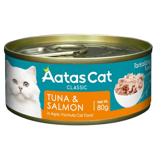 Aatas Tantalizing Tuna & Salmon in Jelly Wet Cat Food 80g