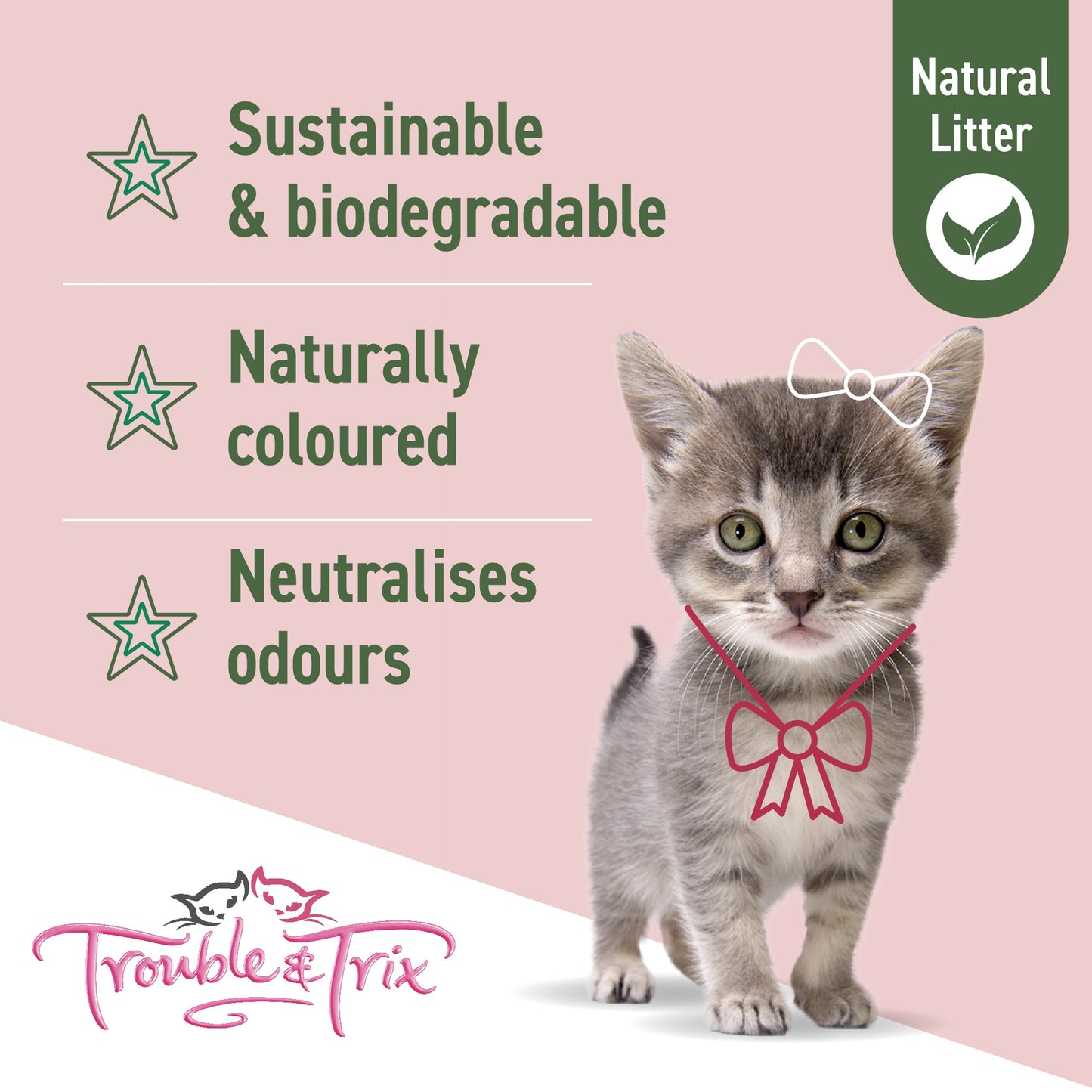 Trouble N Trix Natural Clumping Cherry Blossom Scent Tofu Cat Litter