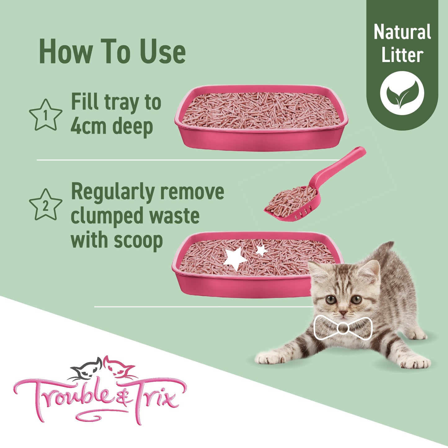 Trouble N Trix Natural Clumping Cherry Blossom Scent Tofu Cat Litter
