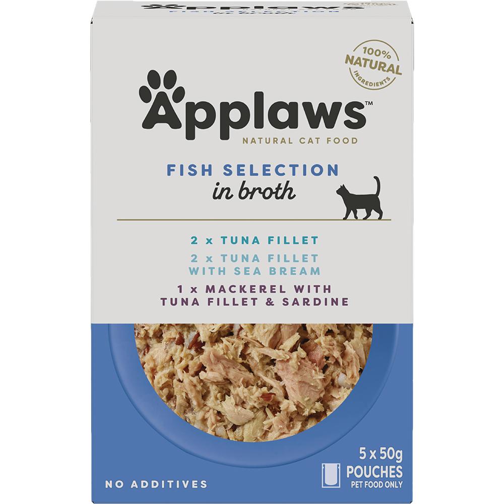 Applaws Tuna In Broth Wet Cat Food Pouches 5X50g