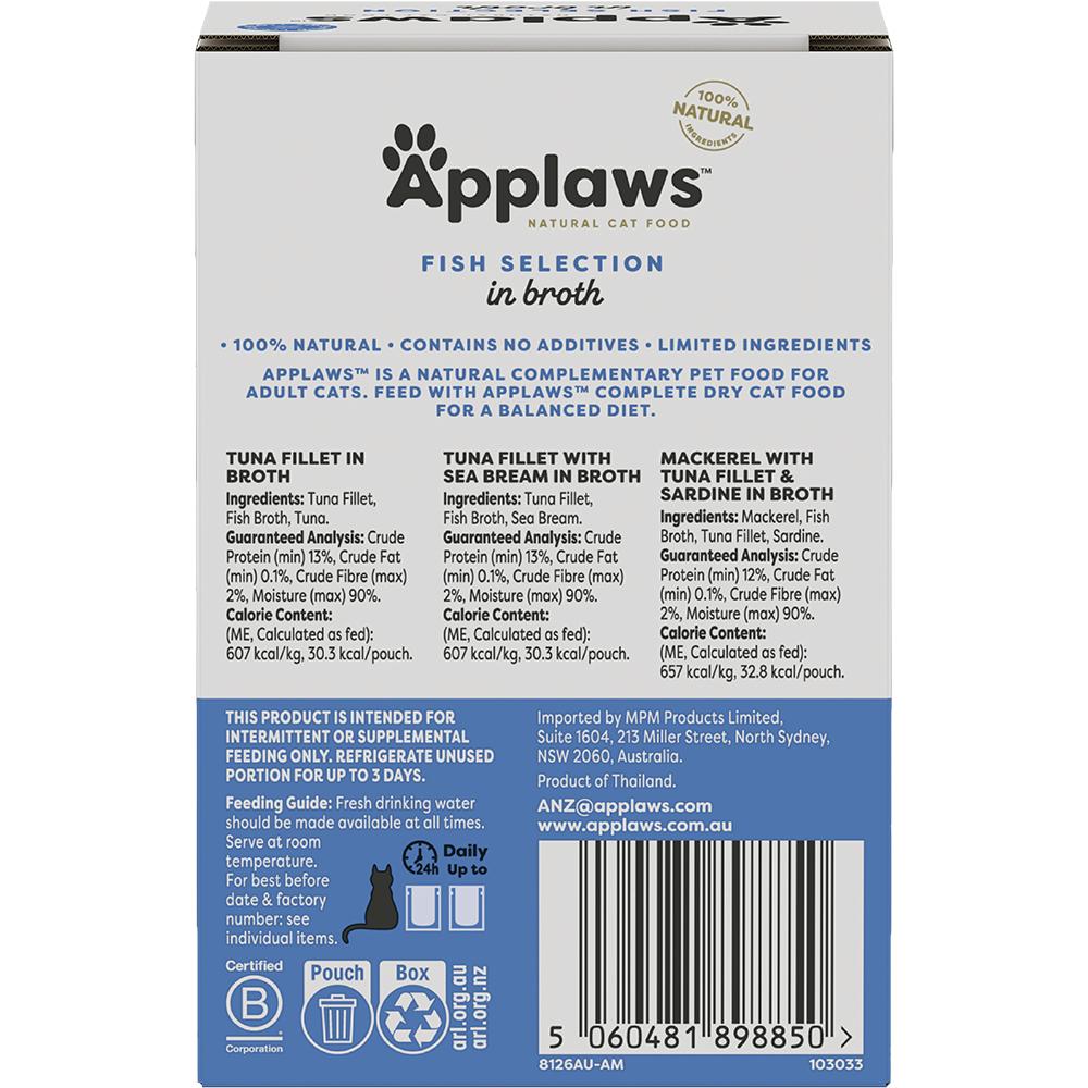 Applaws Tuna In Broth Wet Cat Food Pouches 5X50g