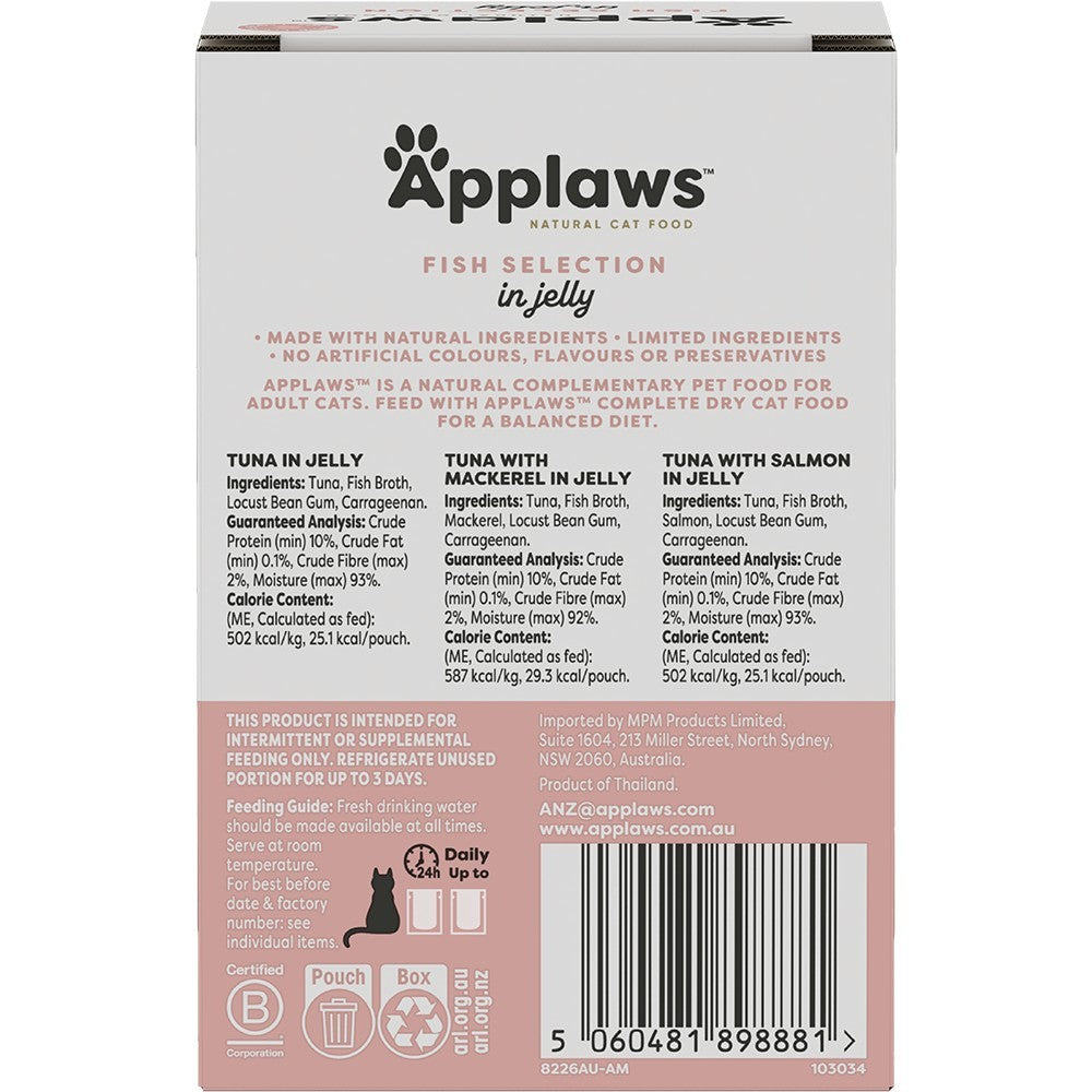 Applaws Tuna In Jelly Wet Cat Food Pouches 5X50g