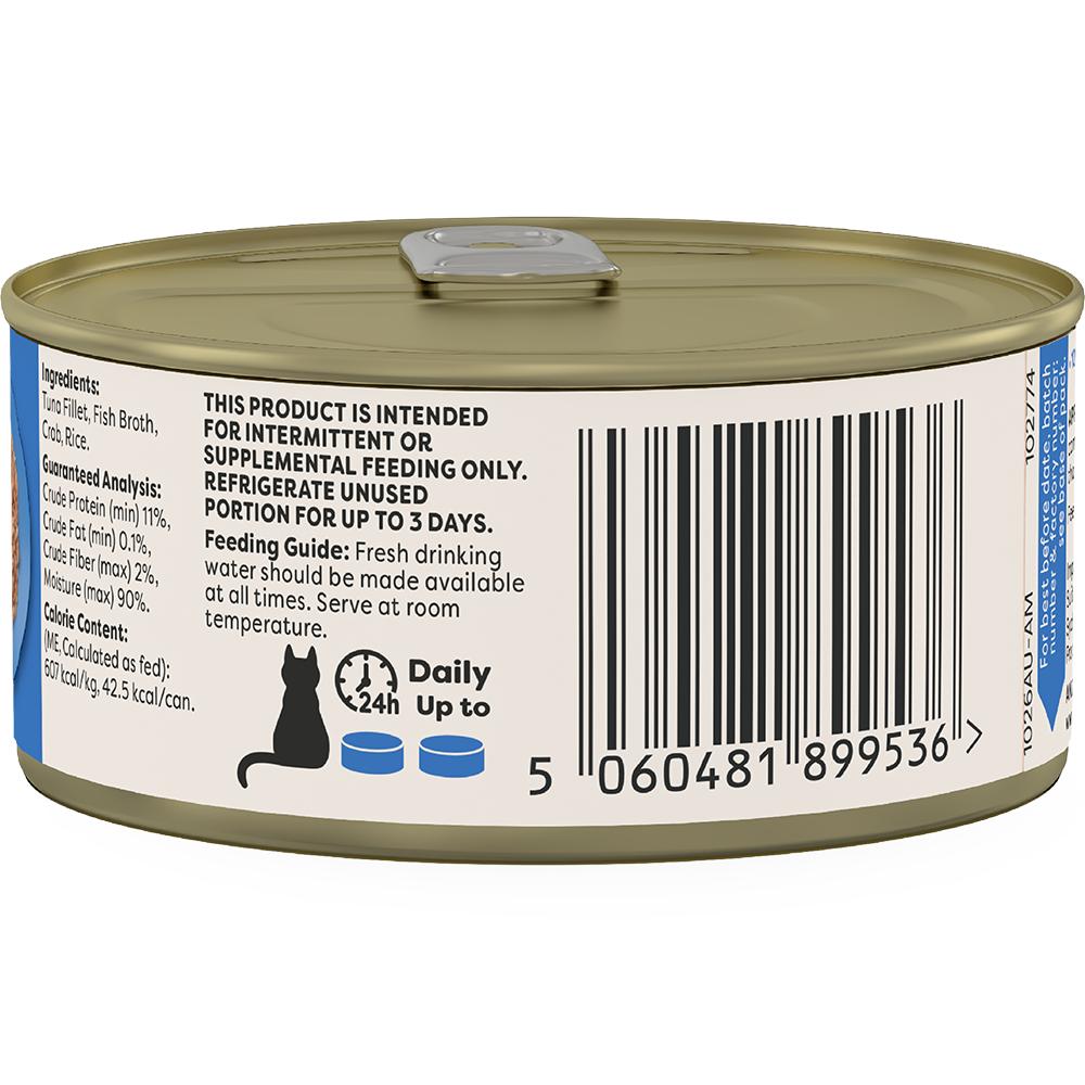 Applaws Natural Tuna Fillet with Crab in Broth Wet Cat Food Can