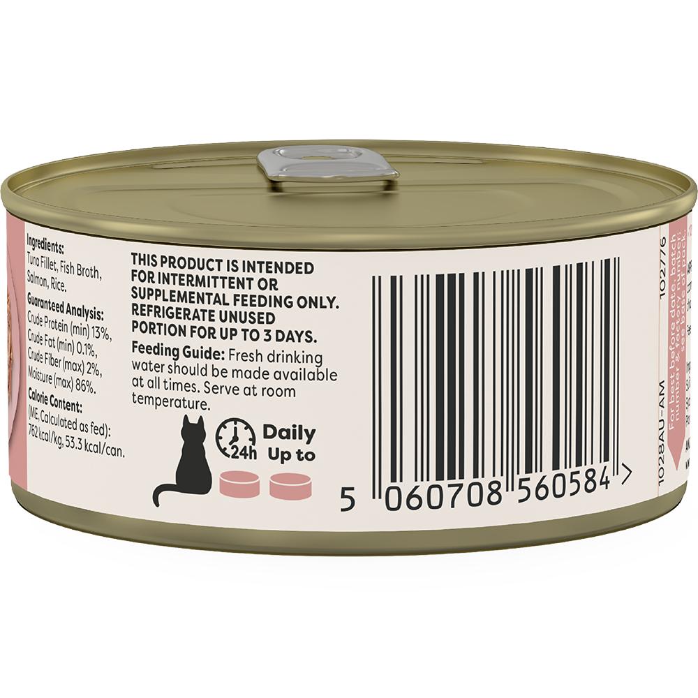 Applaws Natural Tuna Fillet with Salmon in Broth Wet Cat Food Can
