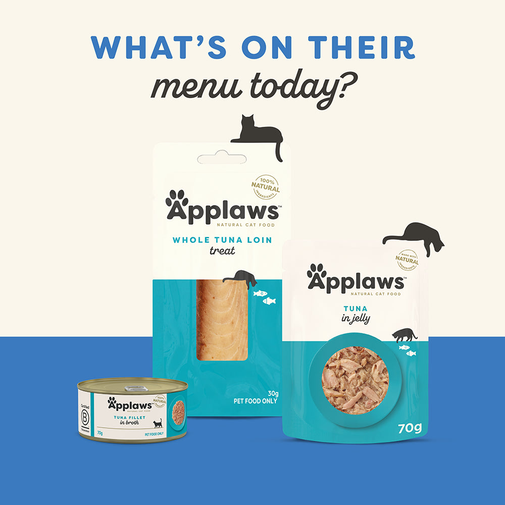 Applaws Natural Tuna Fillet with Salmon in Broth Wet Cat Food Can