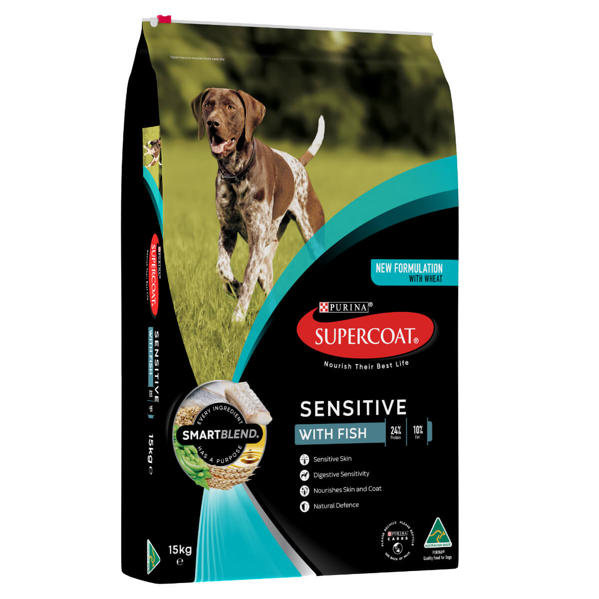 Supercoat Sensitive Adult Fish Dry Dog Food 15kg