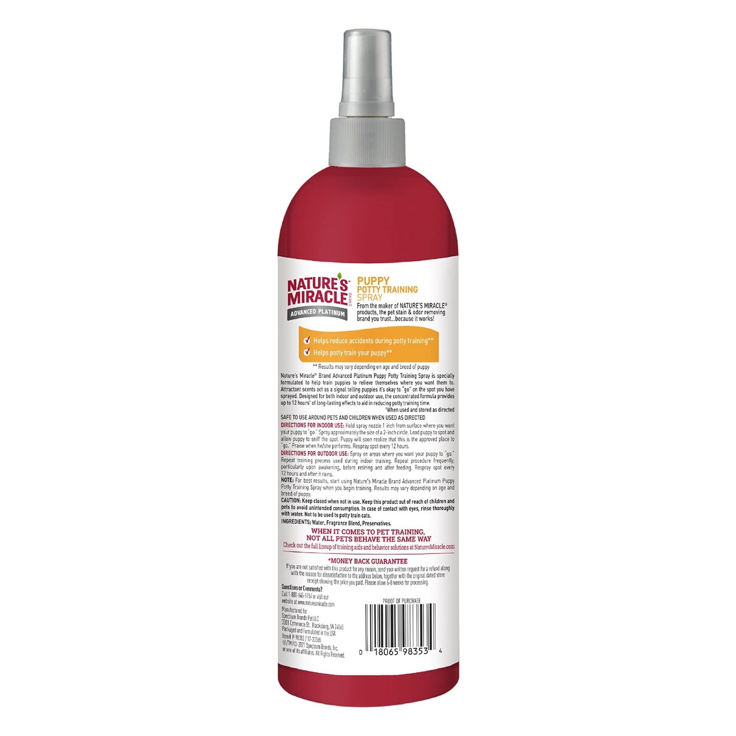Nature's Miracle Advance Platinum Puppy Potty Training Spray
