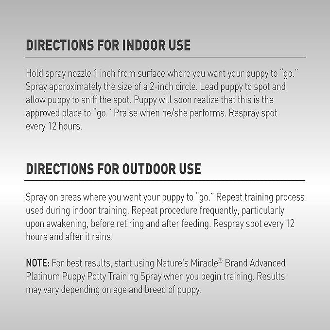 Nature's Miracle Advance Platinum Puppy Potty Training Spray