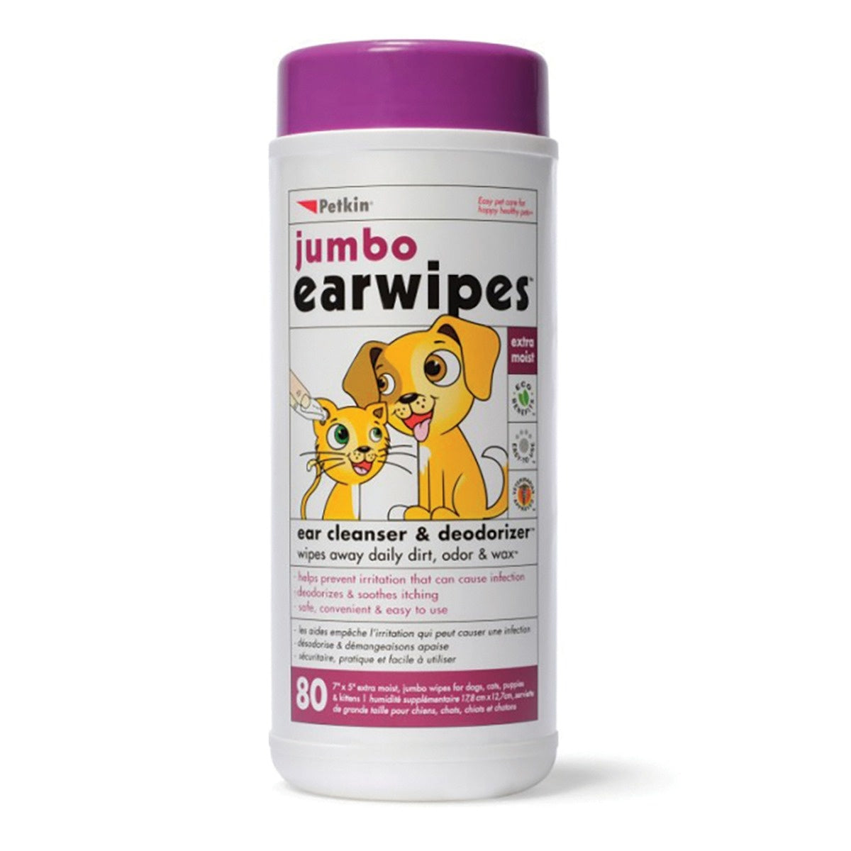 Petkin Jumbo Earwipes for Cat & Dogs