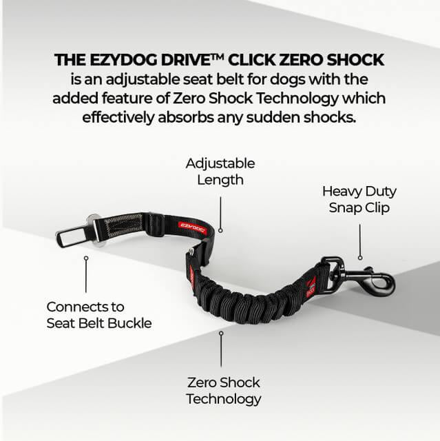 EzyDog Click Zero Shock Car Restraint Black