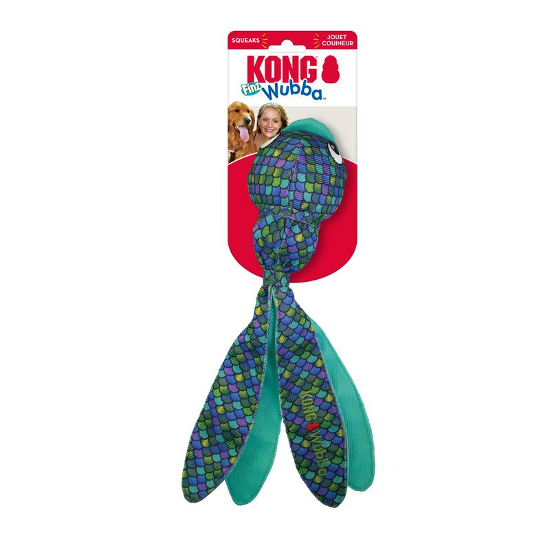 KONG Wubba Finz Blue Dog Toy