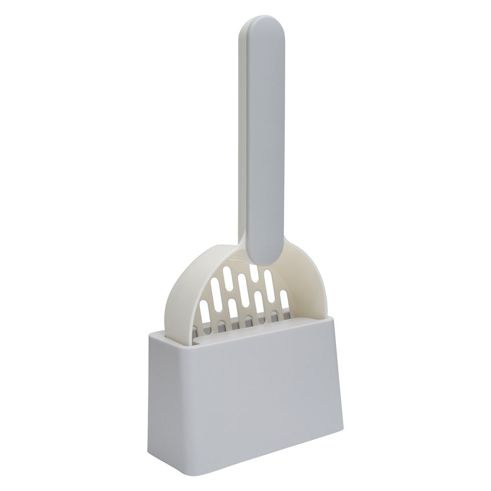 Buddy & Belle Cat Litter Scoop & Holder White/Grey