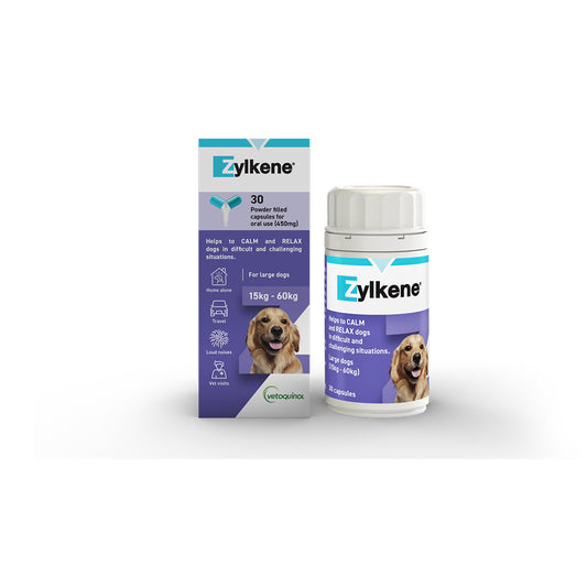 Zylkene Calming Capsules 450mg For Dogs 15-60kg 30pk