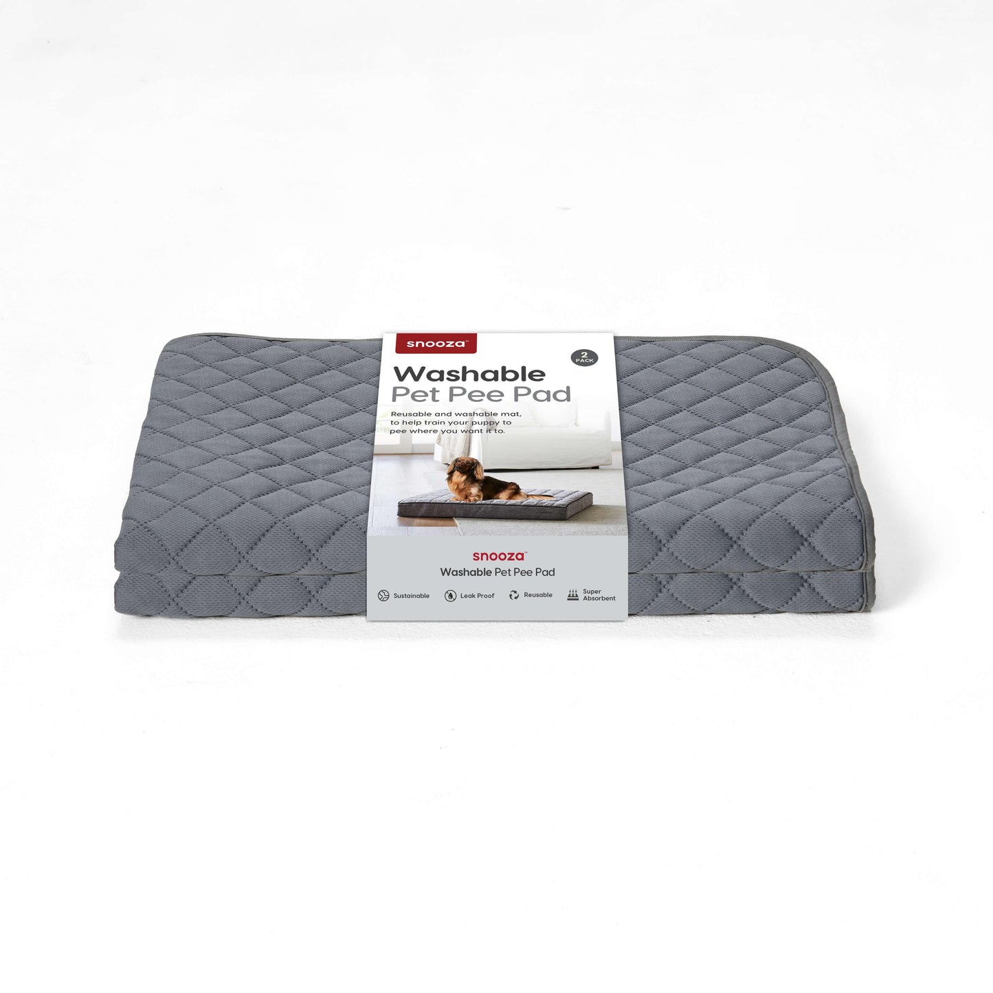 Snooza Washable Pee Pad Dark Grey 2pk