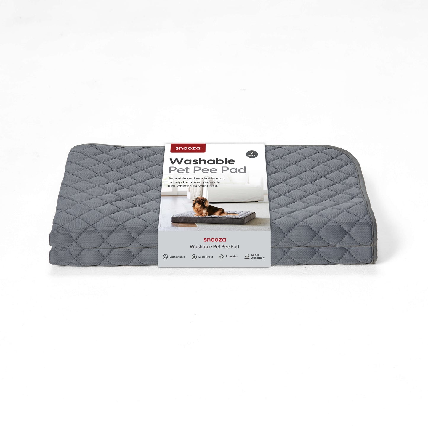 Snooza Washable Pee Pad Dark Grey 2pk