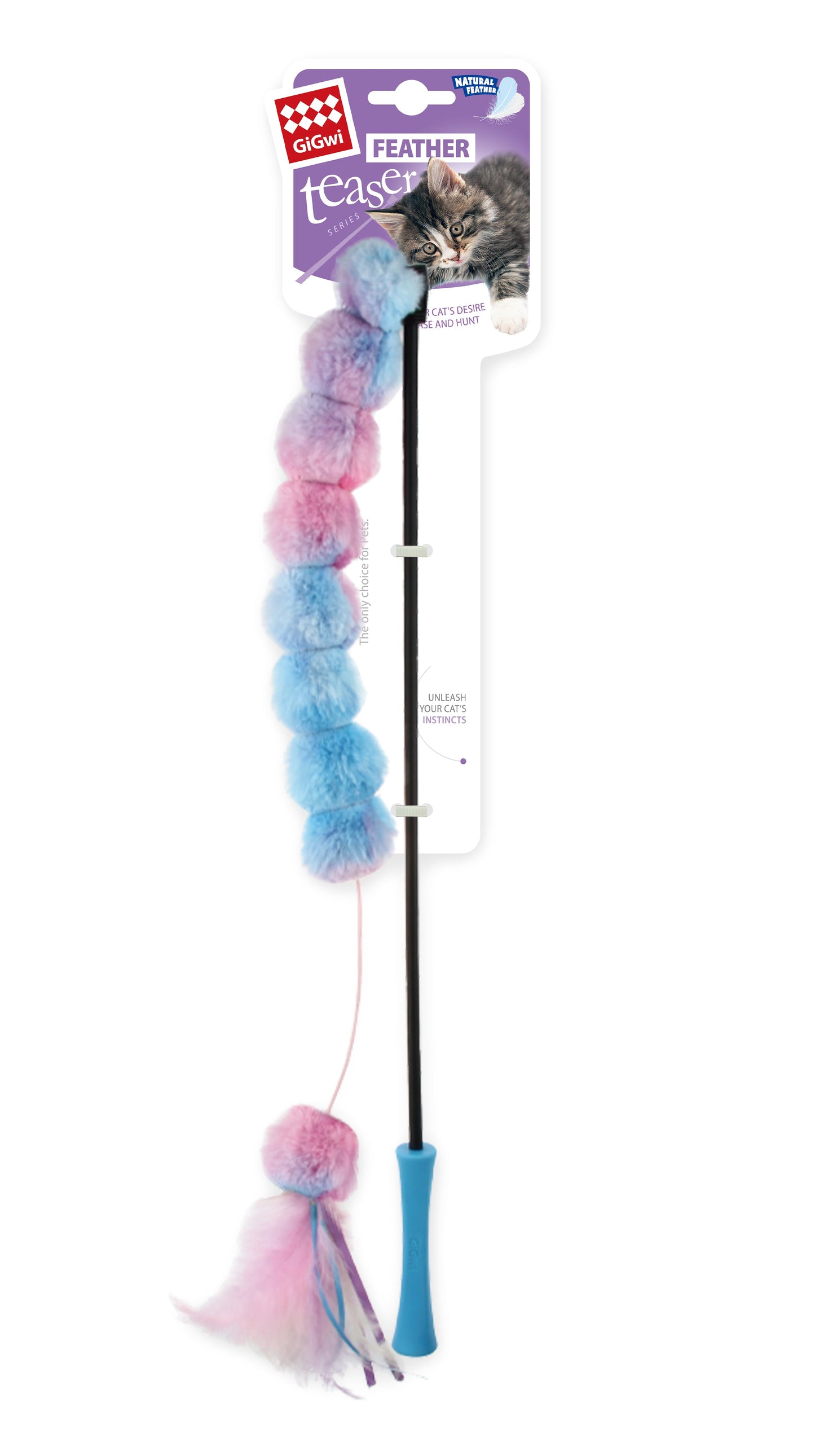 Gigwi Ice Cream Feather Teaser Wand Cat Toy