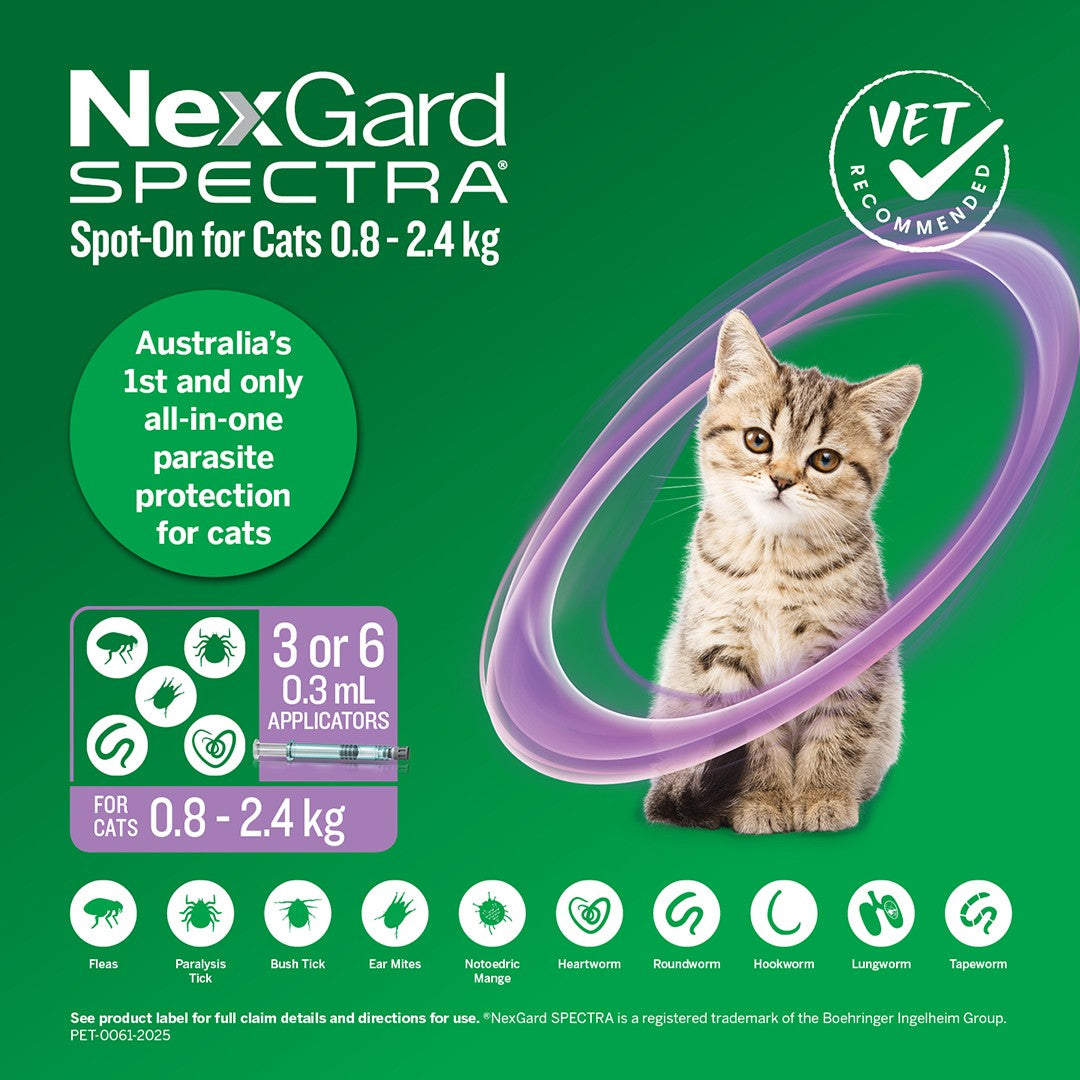 NexGard Spectra Spot-On for Cats & Kittens 0.8-2.4kg