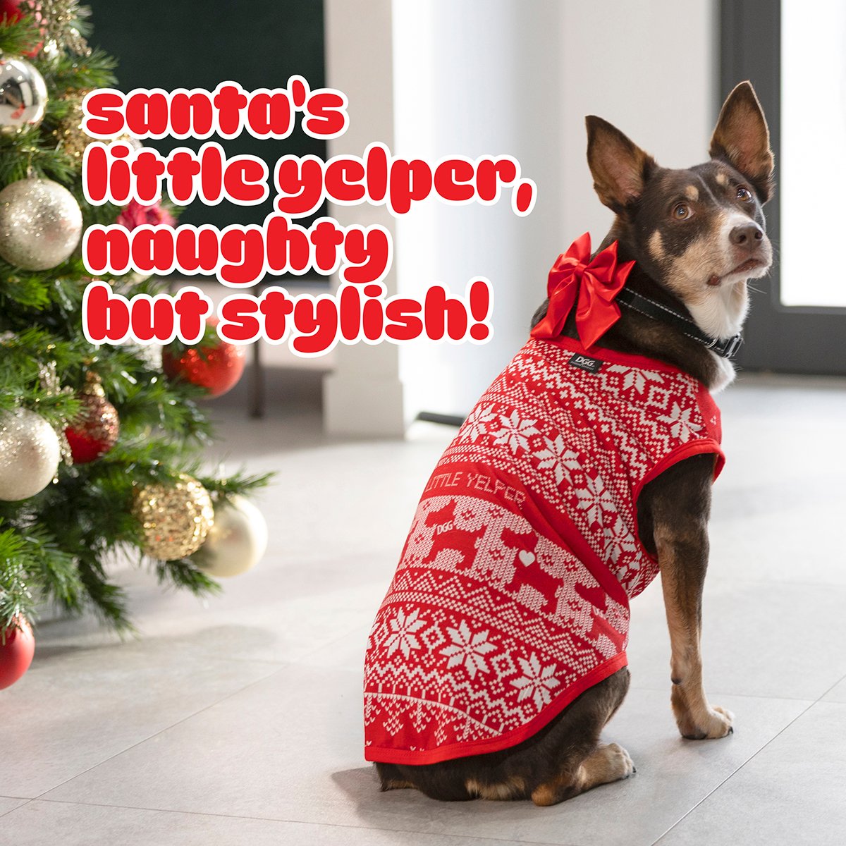 DGG Santas Little Yelper Dog Christmas T-shirt