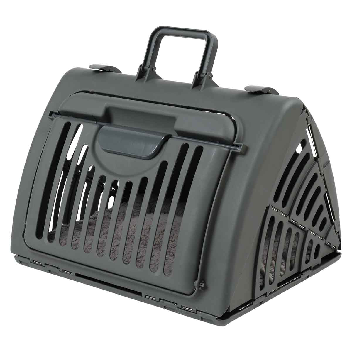 Lexi & Me Collapsible Cat Carrier with Mat Charcoal