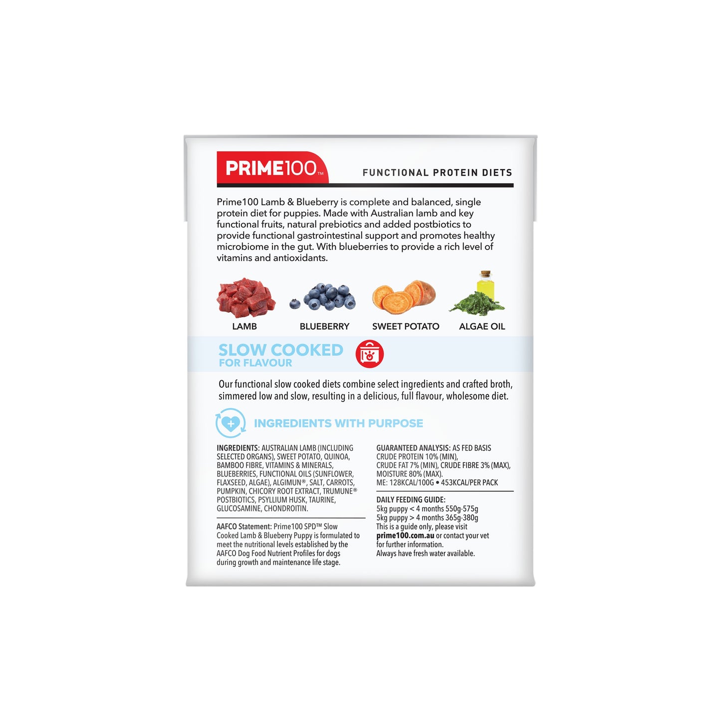 Prime100 SPD Slow Cooked Lamb and Blueberry Puppy Wet Dog Food