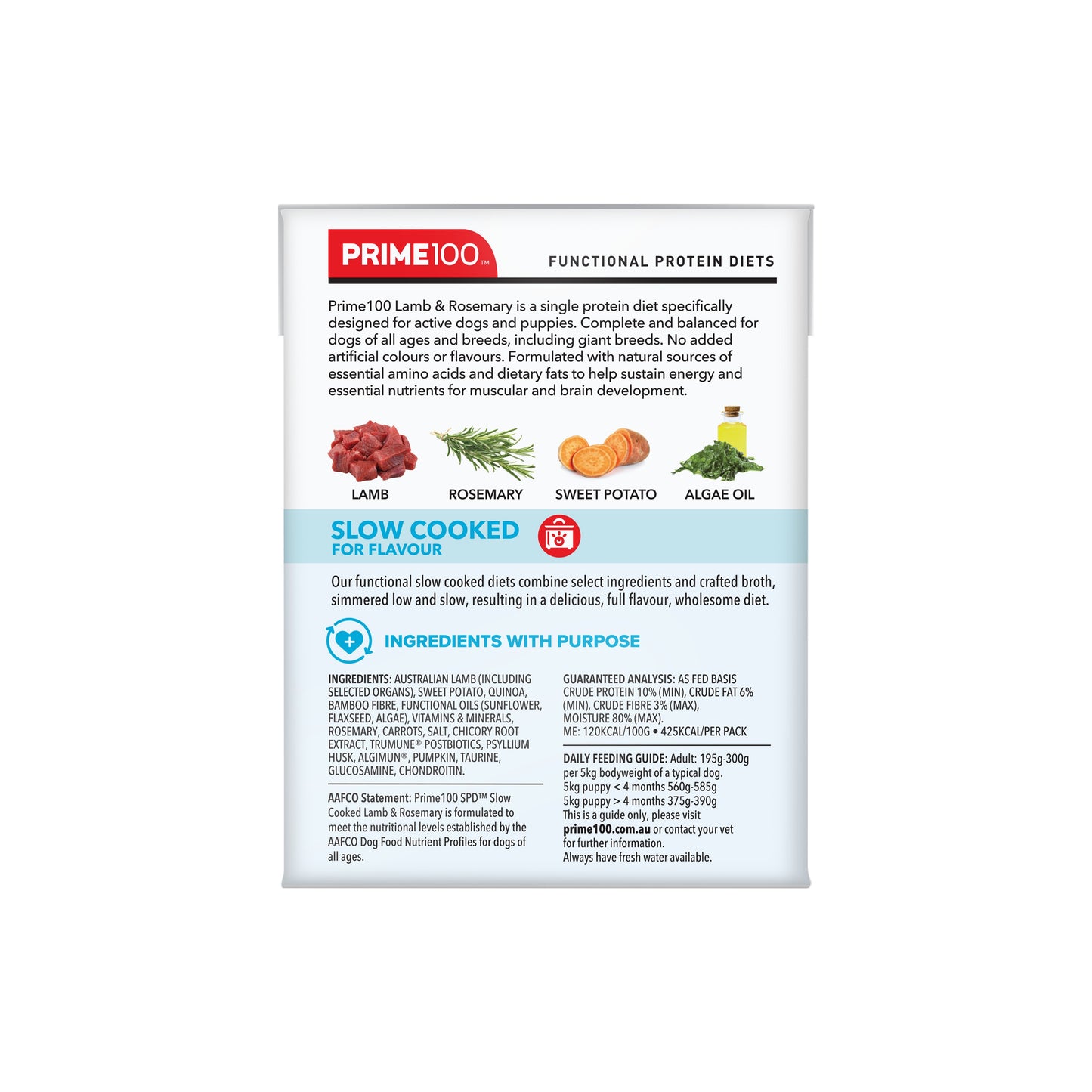 Prime100 SPD Slow Cooked Lamb & Rosemary Wet Dog Food