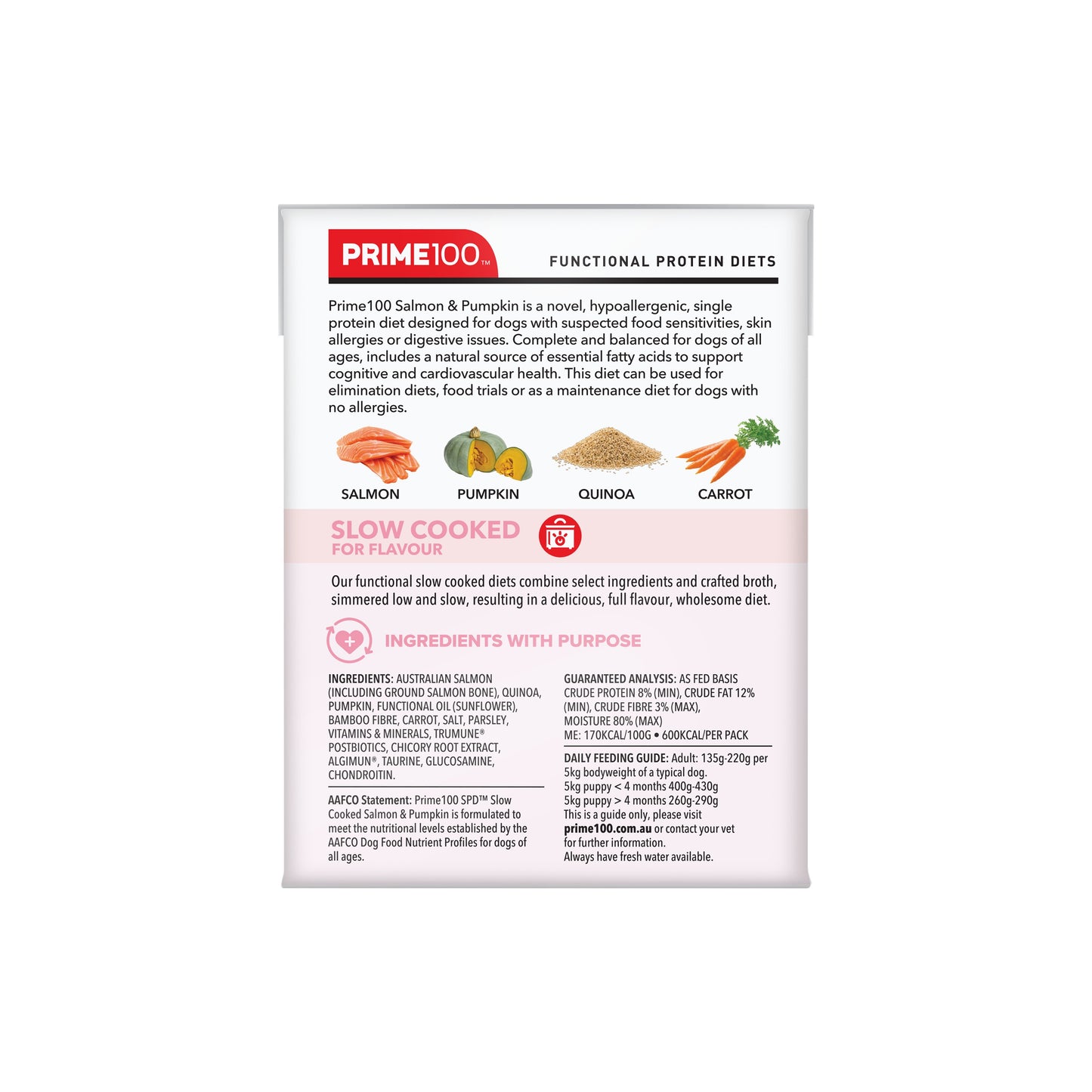 Prime100 SPD Slow Cooked Salmon & Pumpkin Wet Dog Food
